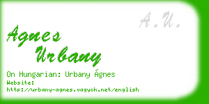 agnes urbany business card